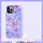 Wholesale Dual Layer High Impact Protective Hybrid Hard Design Case for iPhone 12 / 12 Pro 6.1 (Purple Butterfly)